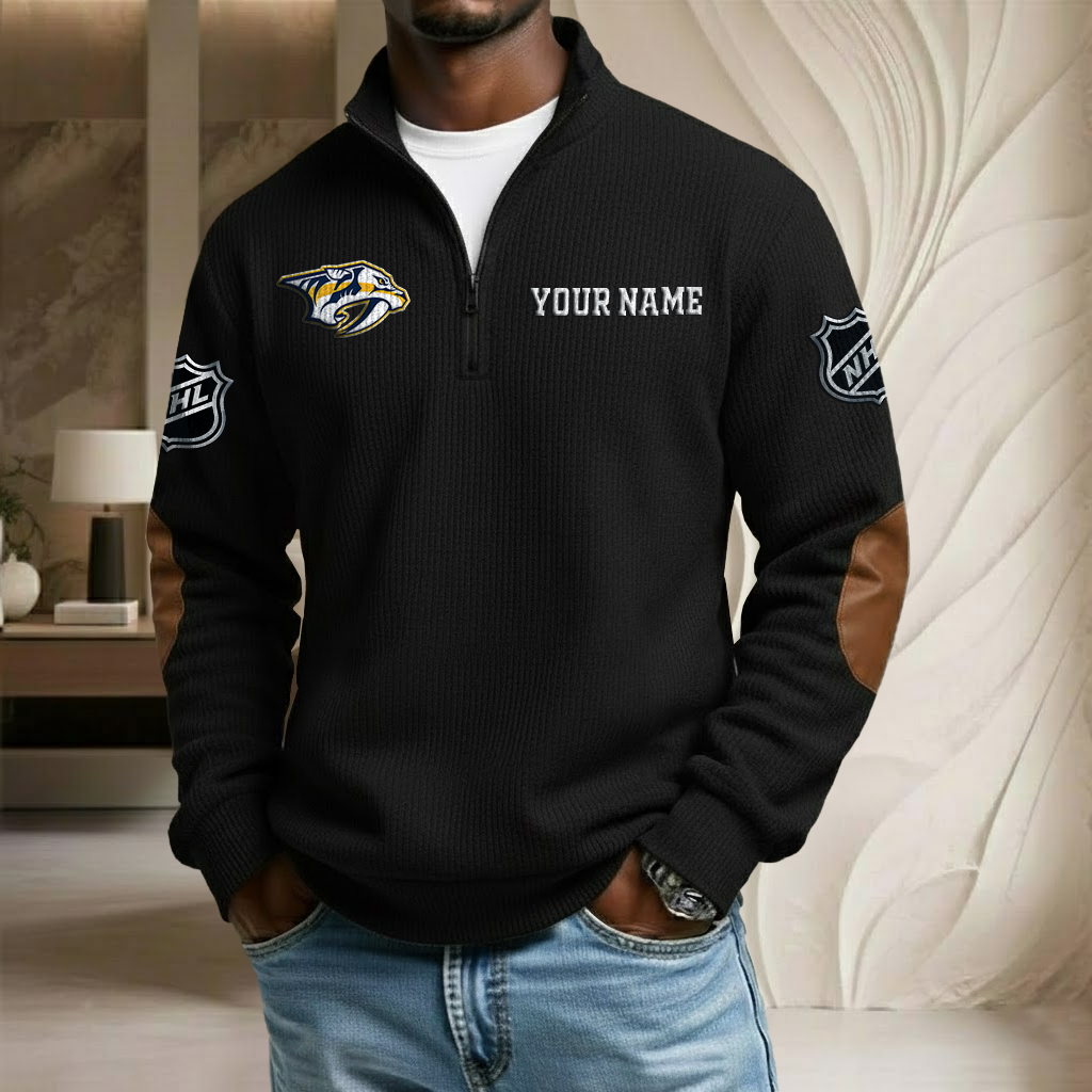 NHL x NP Custom Name Stand Collar Half-zip Sweatshirt HLP HLPHUONG