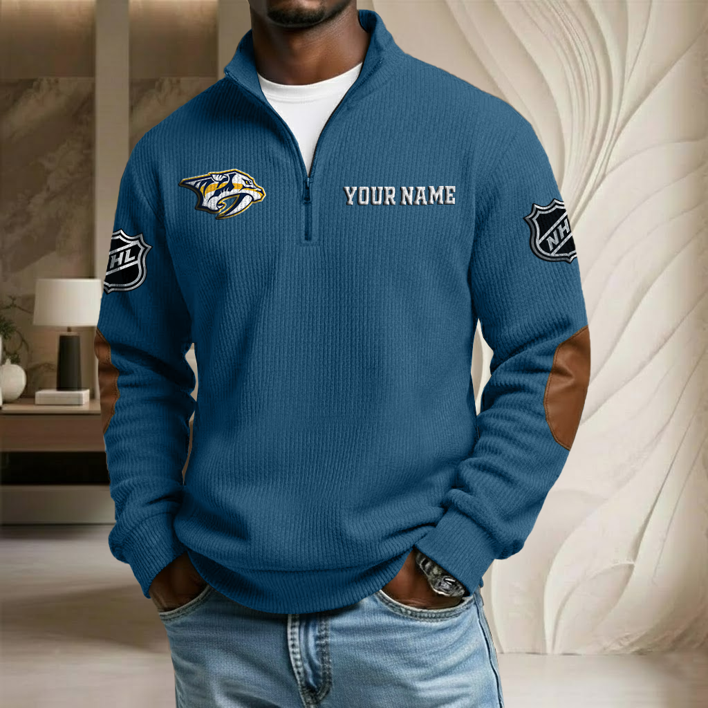 NHL x NP Custom Name Stand Collar Half-zip Sweatshirt HLP HLPHUONG