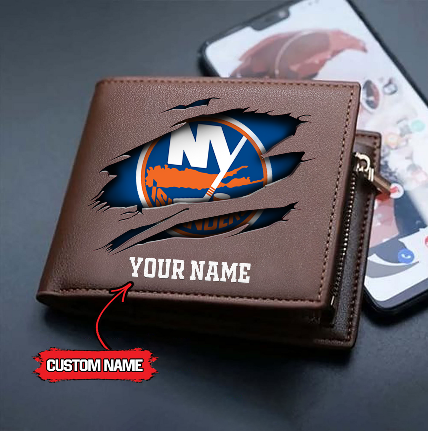 NHL x NYI Custom Name Leather Wallet HLP HLPHUONG