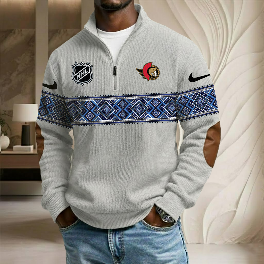 NHL x OS Stand Collar Half-zip Sweatshirt HLP HLPHUONG