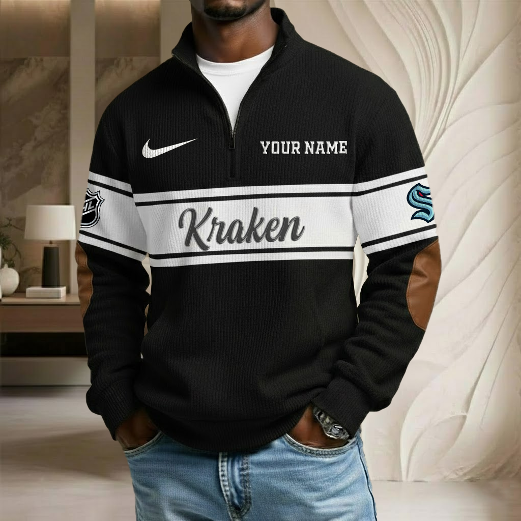 NHL x SEA Custom Name Stand Collar Half-zip Sweatshirt HLP HLPHUONG