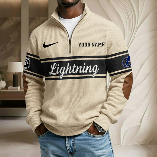 NHL x TB Custom Name Stand Collar Half-zip Sweatshirt HLP HLPHUONG