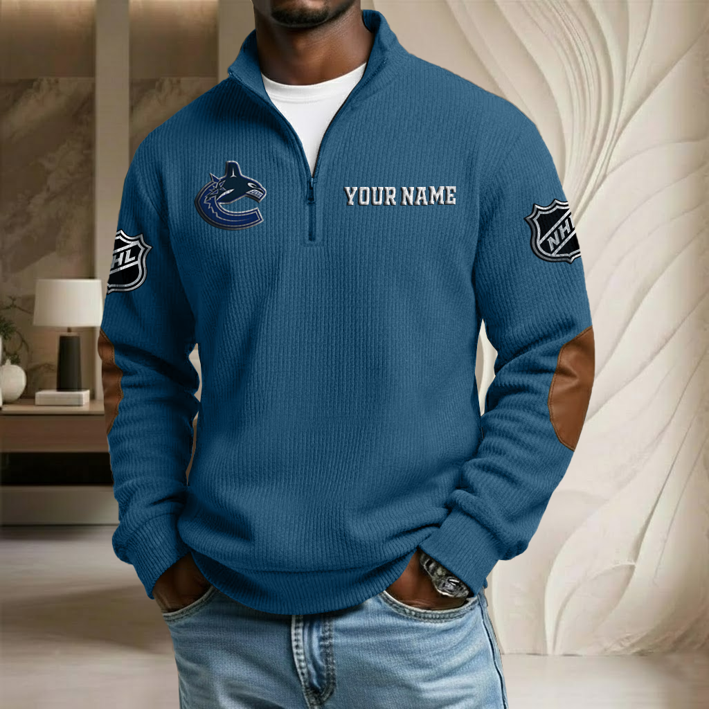 NHL x VC Custom Name Stand Collar Half-zip Sweatshirt HLP HLPHUONG