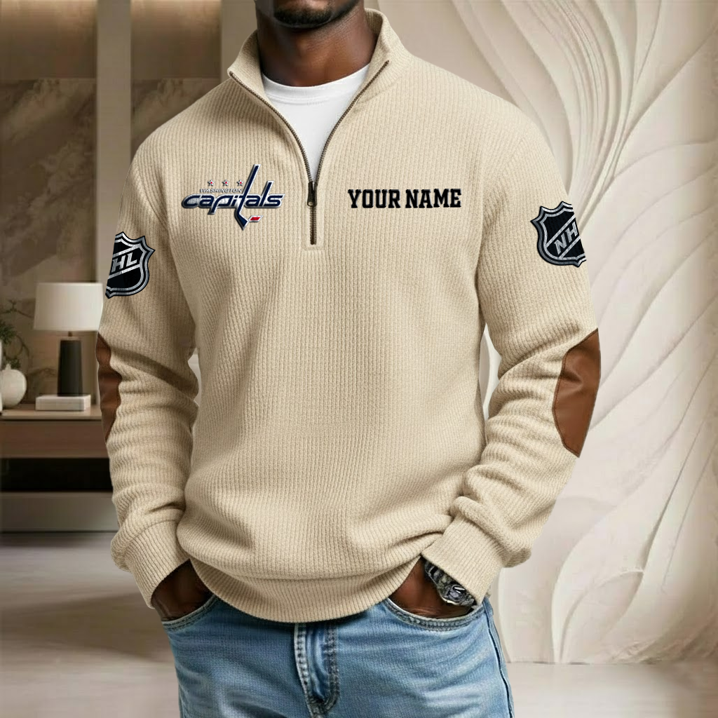 NHL x WC Custom Name Stand Collar Half-zip Sweatshirt HLP HLPHUONG