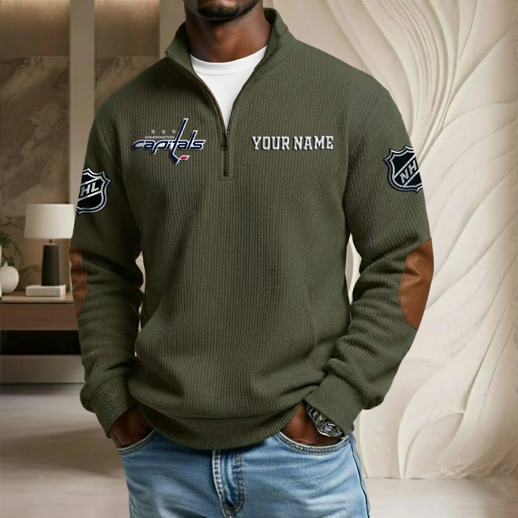 NHL x WC Custom Name Stand Collar Half-zip Sweatshirt HLP HLPHUONG