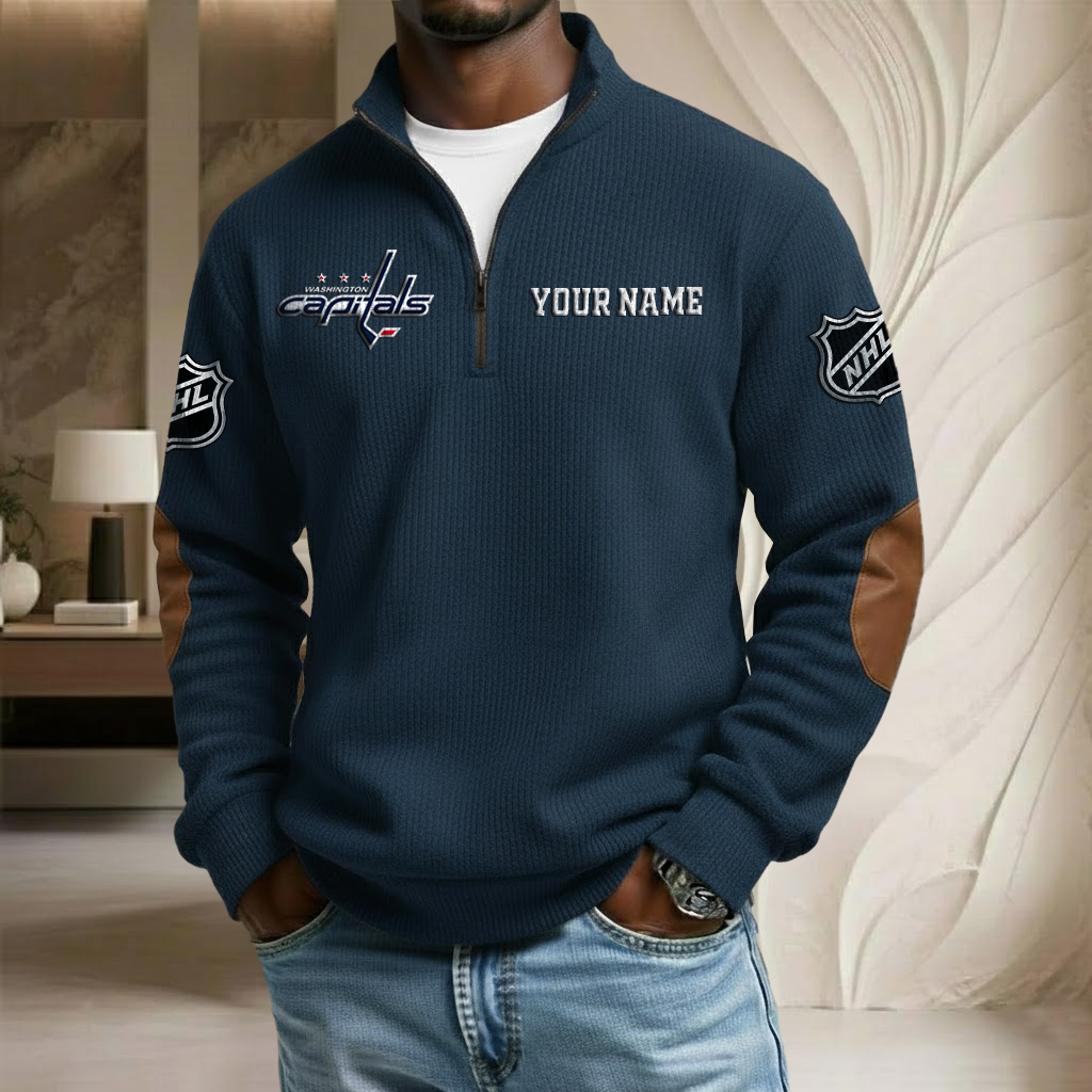 NHL x WC Custom Name Stand Collar Half-zip Sweatshirt HLP HLPHUONG