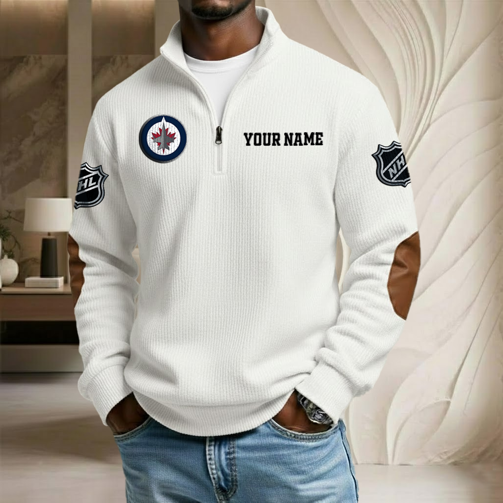 NHL x WJ Custom Name Stand Collar Half-zip Sweatshirt HLP HLPHUONG