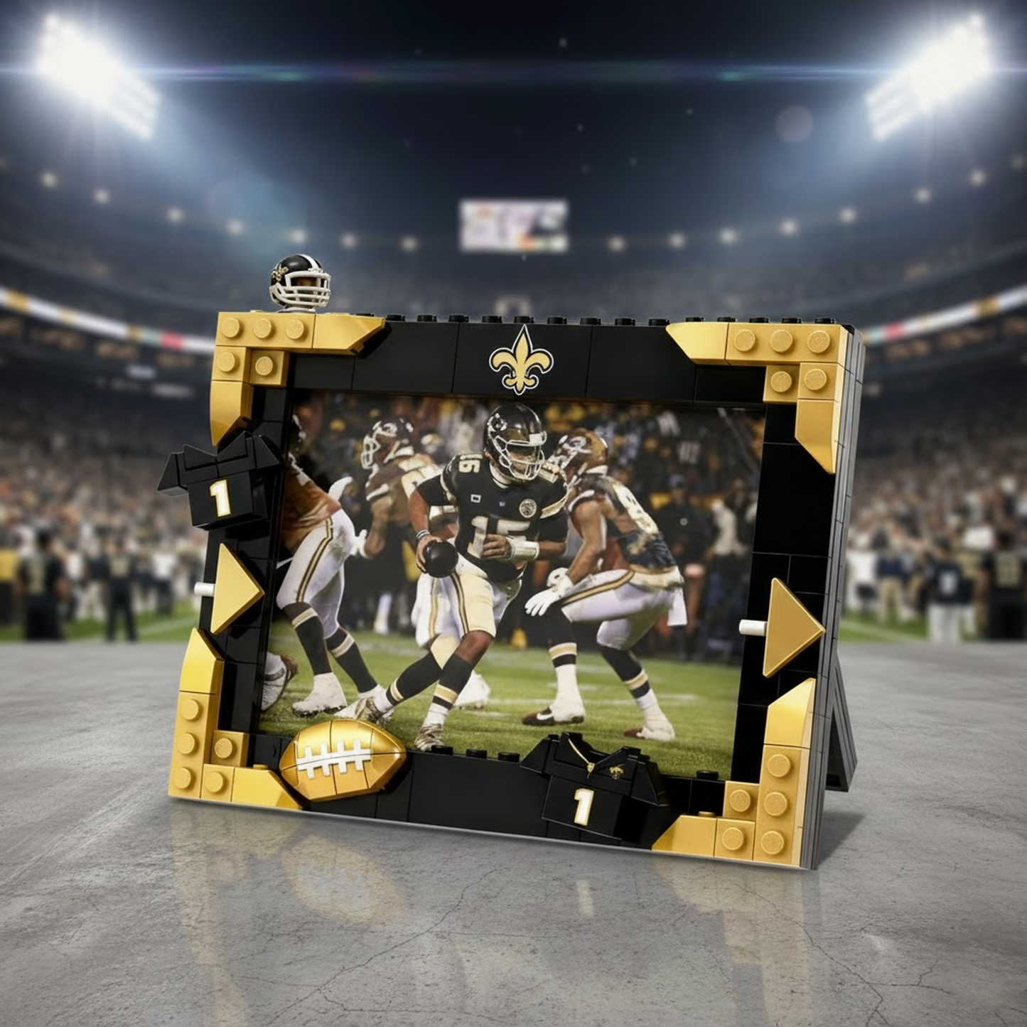 NO X NFL Football Photo Frame Building Set Compatible Display Gift For Fans NAK NHT