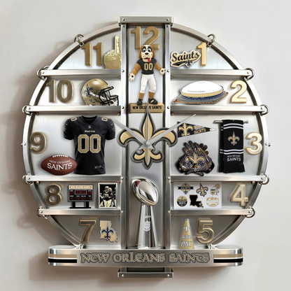 NOS x NFL Home Decorative 3D Visual Effect Acrylic Wall Clock NAK CTKT
