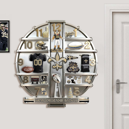 NOS x NFL Home Decorative 3D Visual Effect Acrylic Wall Clock NAK CTKT