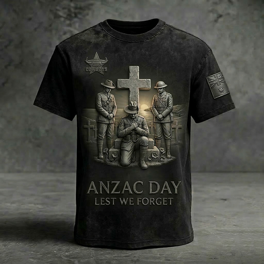 NQC _ NRL ANZAC Day Commemorative T-Shirt - Lest We Forget Edition NAK TTT