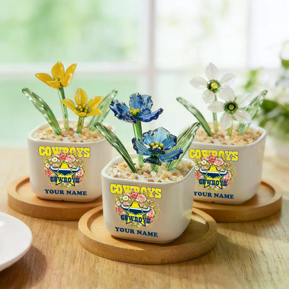 NQC _NRL Custom Birth Month Glass Flower Pot Handmade Gift For Fan - Limited Edition NAK TTT