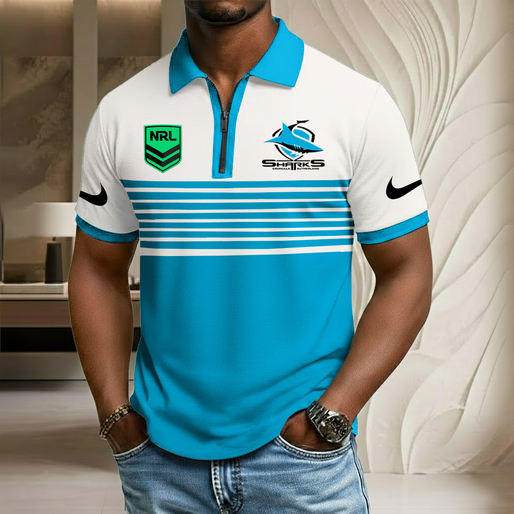 NRL x CSS Sport Zip Polo Golf Shirt HLP 250226 HLPHUONG