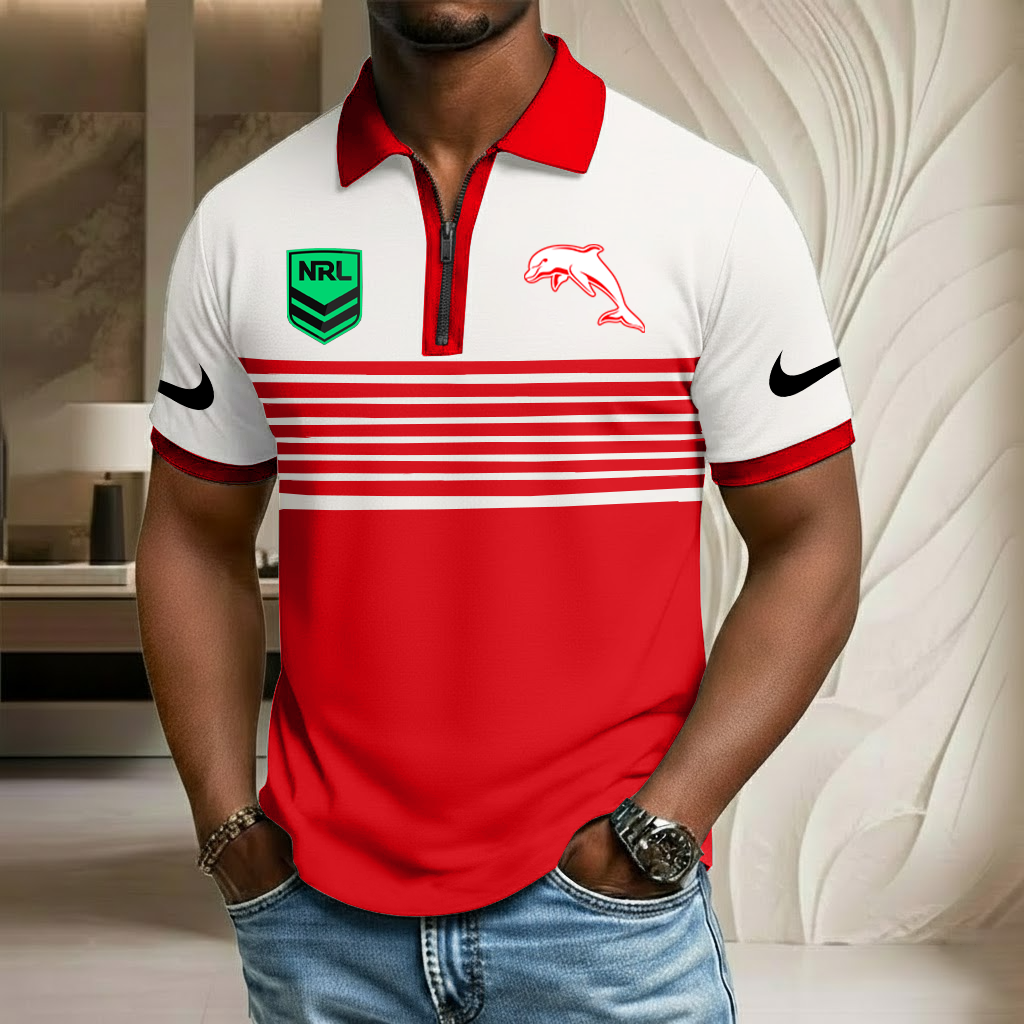 NRL x DO Sport Zip Polo Golf Shirt HLP 250226 HLPHUONG