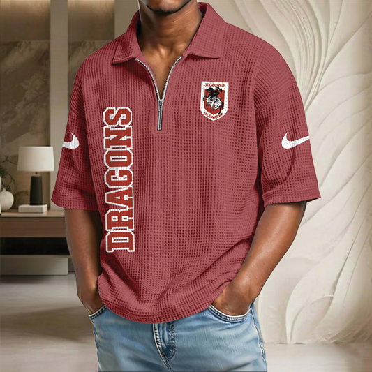NRL x GID Waffle Half-Zip Polo Shirt HLP HLPHUONG