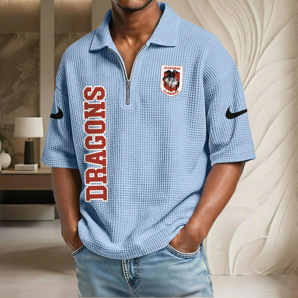 NRL x GID Waffle Half-Zip Polo Shirt HLP HLPHUONG