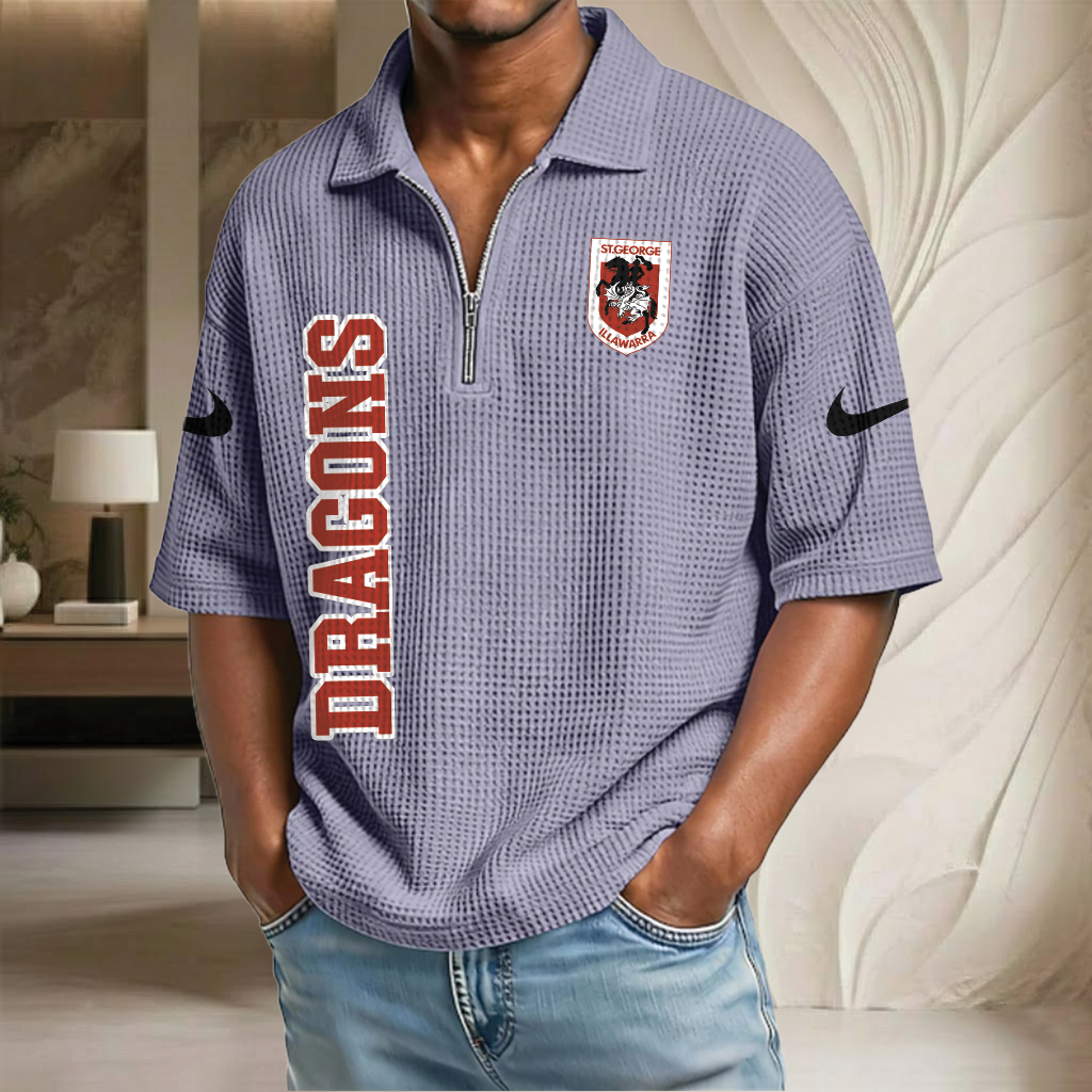 NRL x GID Waffle Half-Zip Polo Shirt HLP HLPHUONG