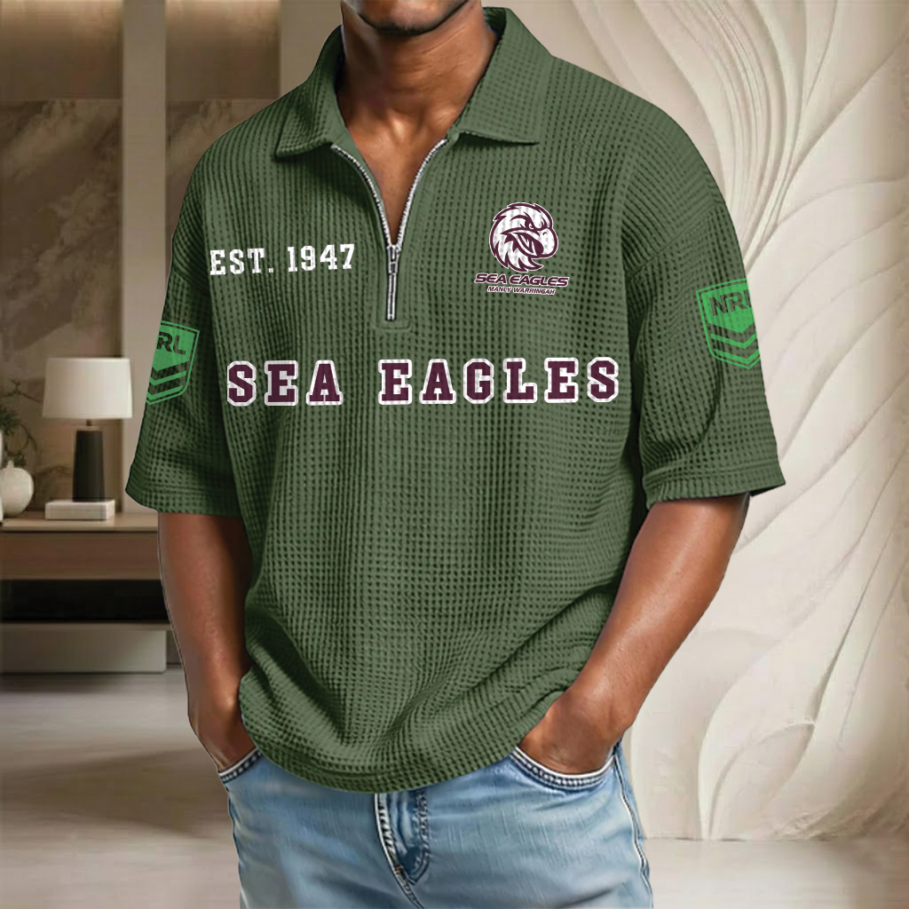 NRL x MWSE EST Waffle Half-Zip Polo Shirt HLP HLPHUONG