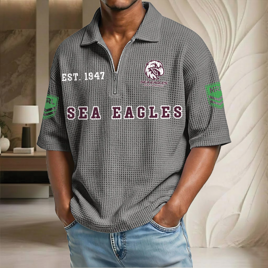 NRL x MWSE EST Waffle Half-Zip Polo Shirt HLP HLPHUONG