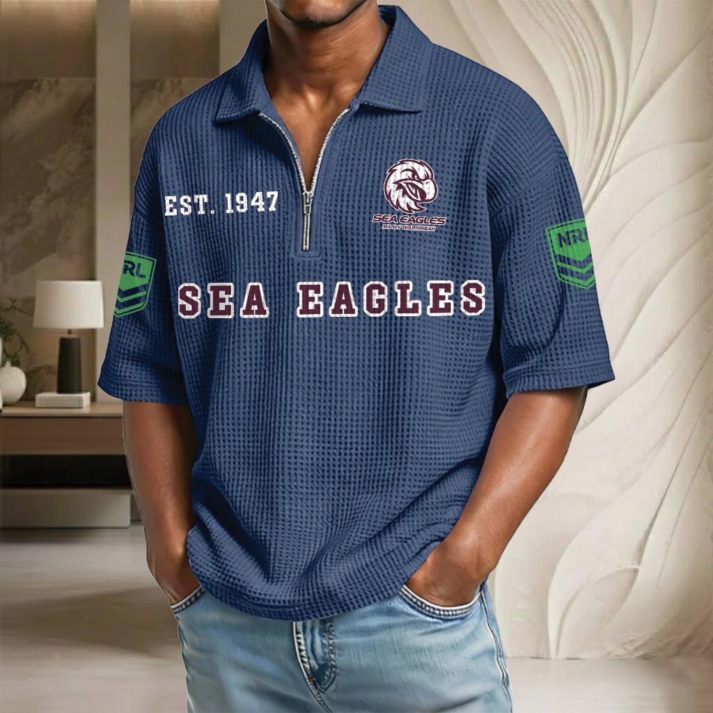 NRL x MWSE EST Waffle Half-Zip Polo Shirt HLP HLPHUONG