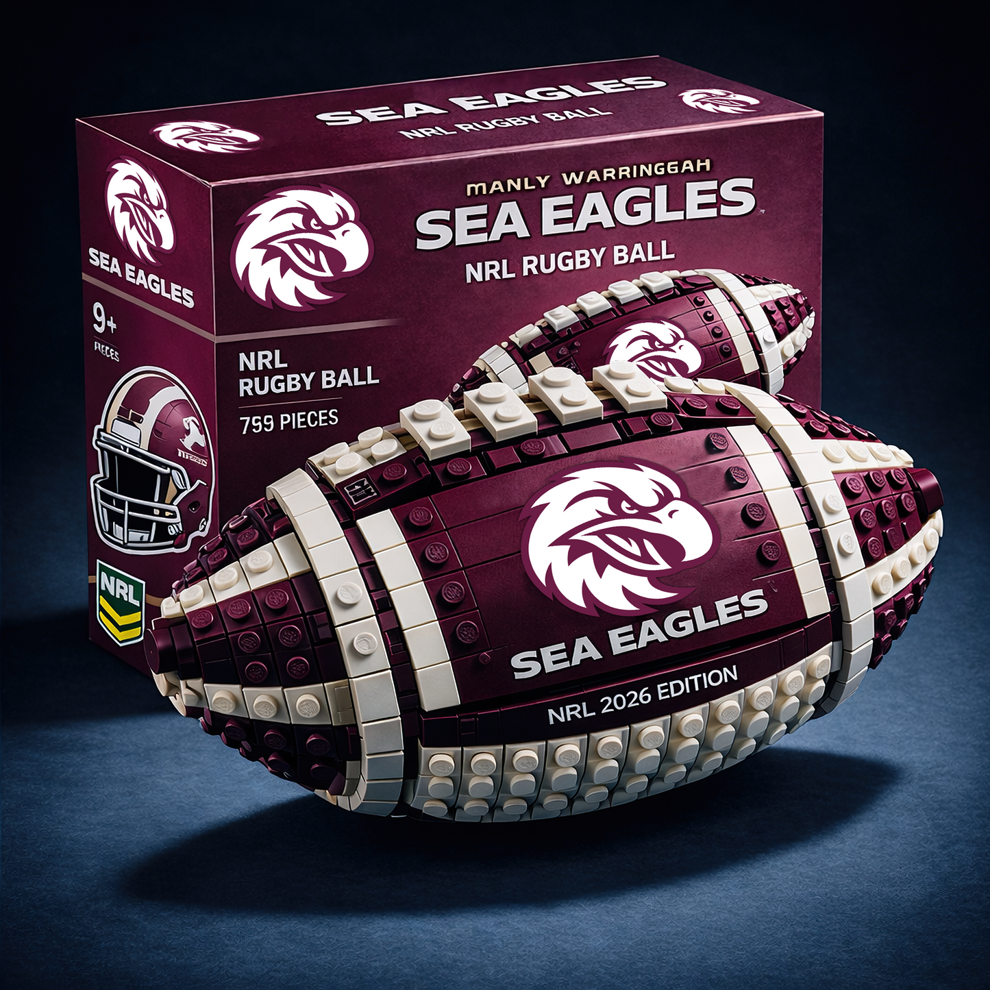 NRL x MWSE Rugby Ball Building Block Set NAK TTV