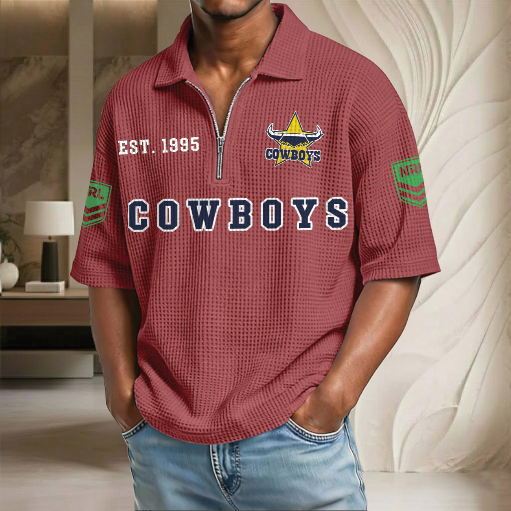 NRL x NQC EST Waffle Half-Zip Polo Shirt HLP HLPHUONG