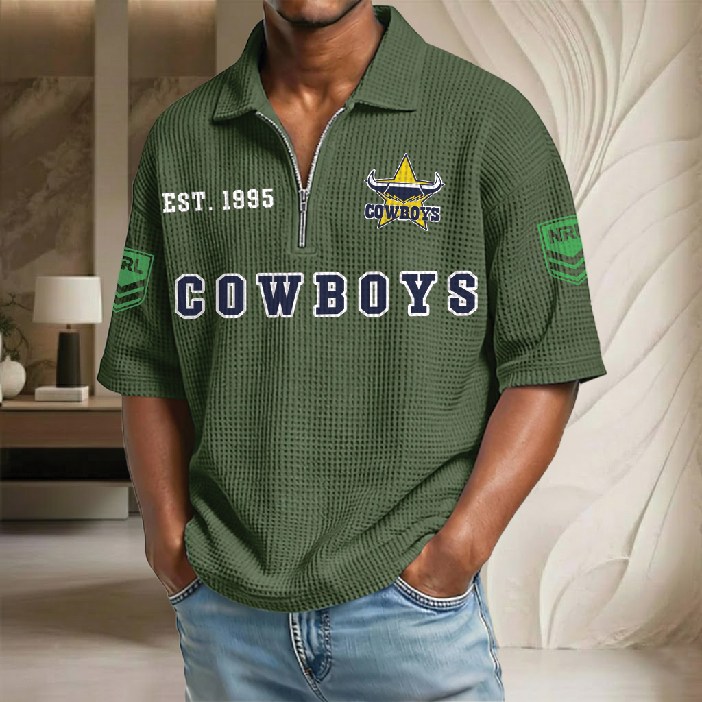 NRL x NQC EST Waffle Half-Zip Polo Shirt HLP HLPHUONG