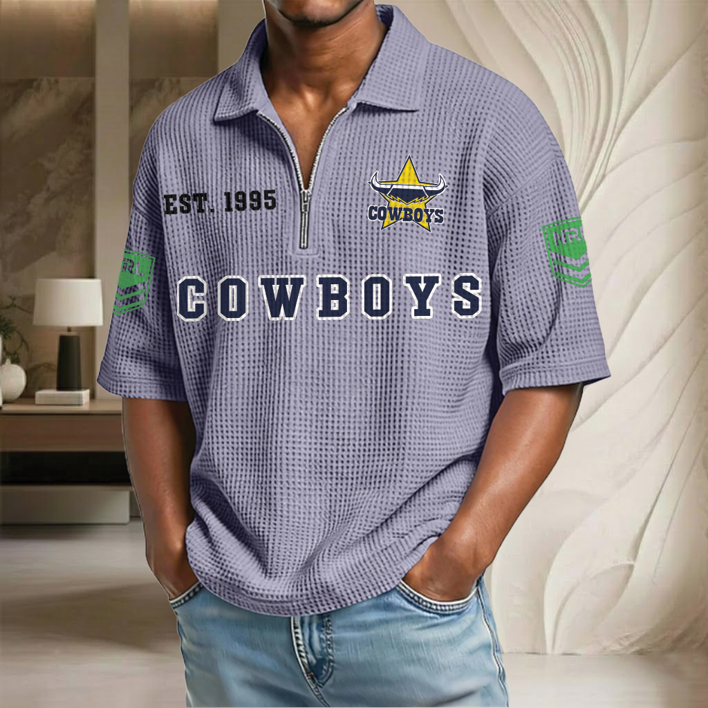 NRL x NQC EST Waffle Half-Zip Polo Shirt HLP HLPHUONG