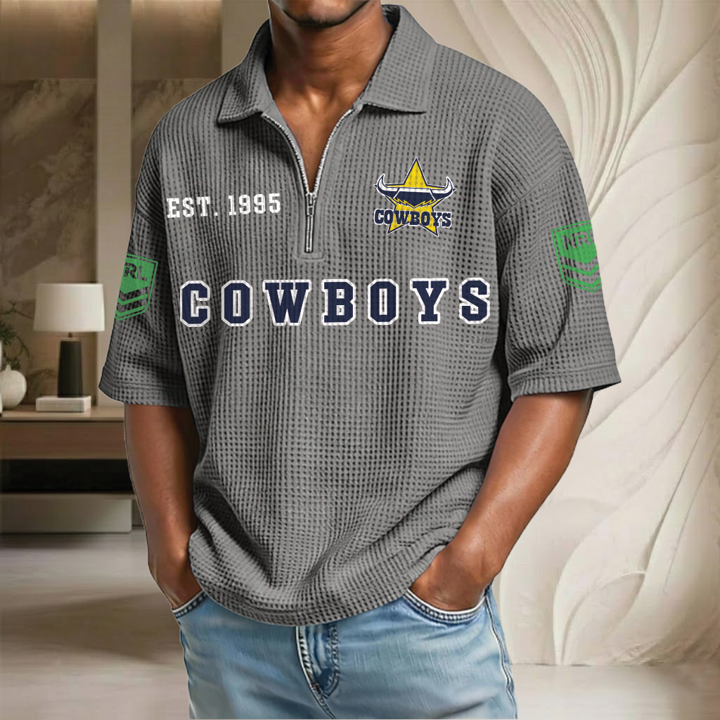 NRL x NQC EST Waffle Half-Zip Polo Shirt HLP HLPHUONG