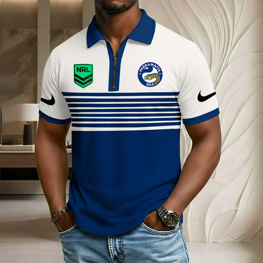 NRL x PE Sport Zip Polo Golf Shirt HLP 250226 HLPHUONG