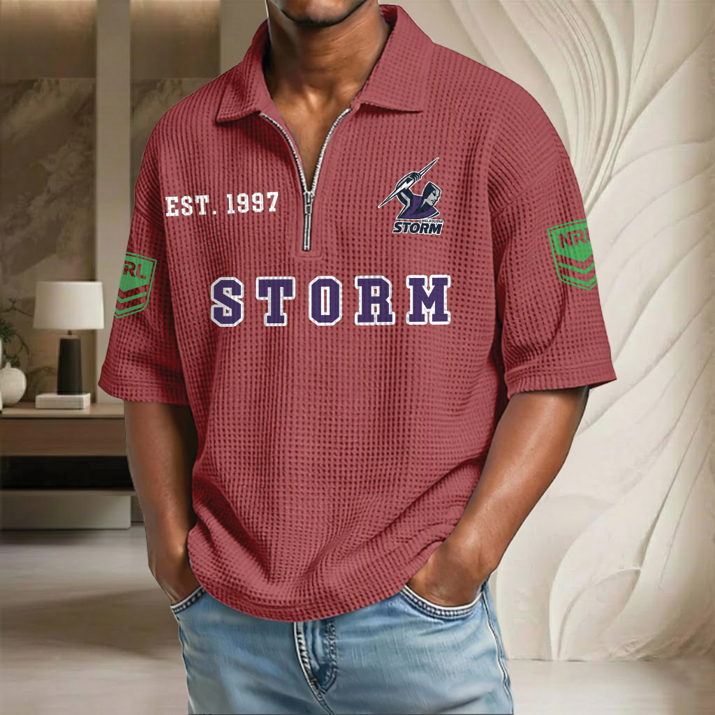 NRL x SM EST Waffle Half-Zip Polo Shirt HLP HLPHUONG