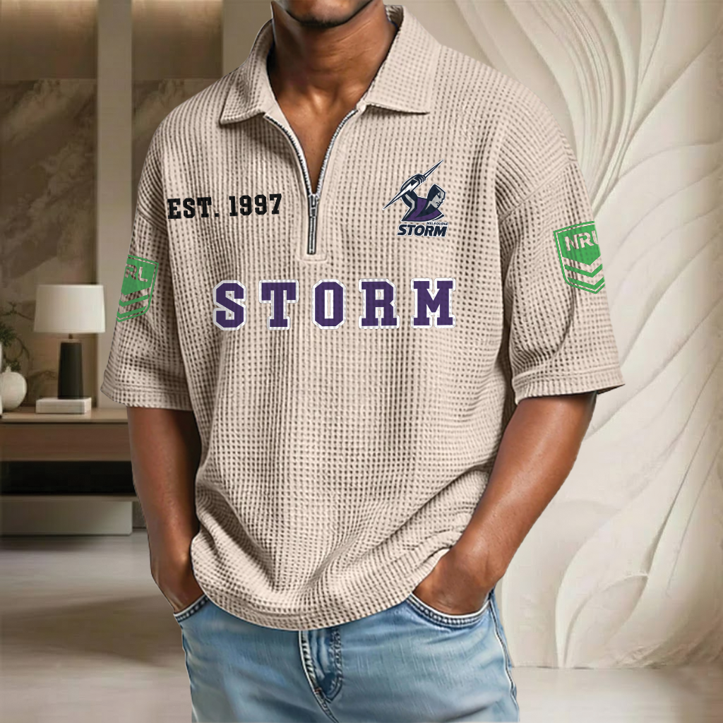 NRL x SM EST Waffle Half-Zip Polo Shirt HLP HLPHUONG