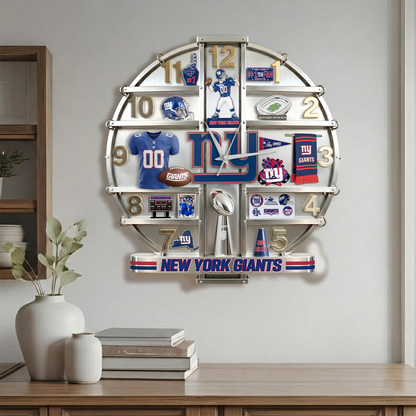 NYG x NFL Home Decorative 3D Visual Effect Acrylic Wall Clock NAK CTKT