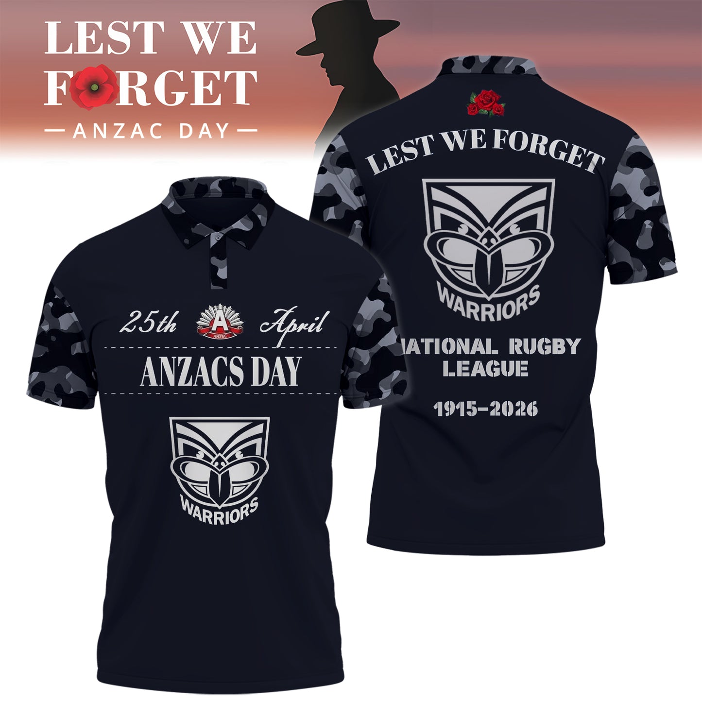 NZW x NRL 2026 Anzac Day Polo Shirt DDT TTTZ