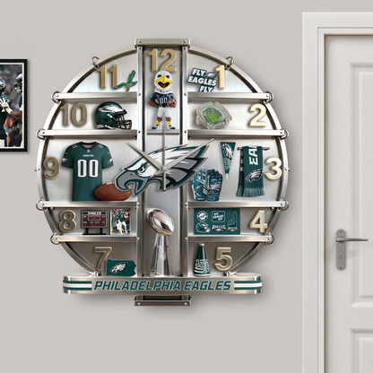 PE x NFL Home Decorative 3D Visual Effect Acrylic Wall Clock NAK CTKT