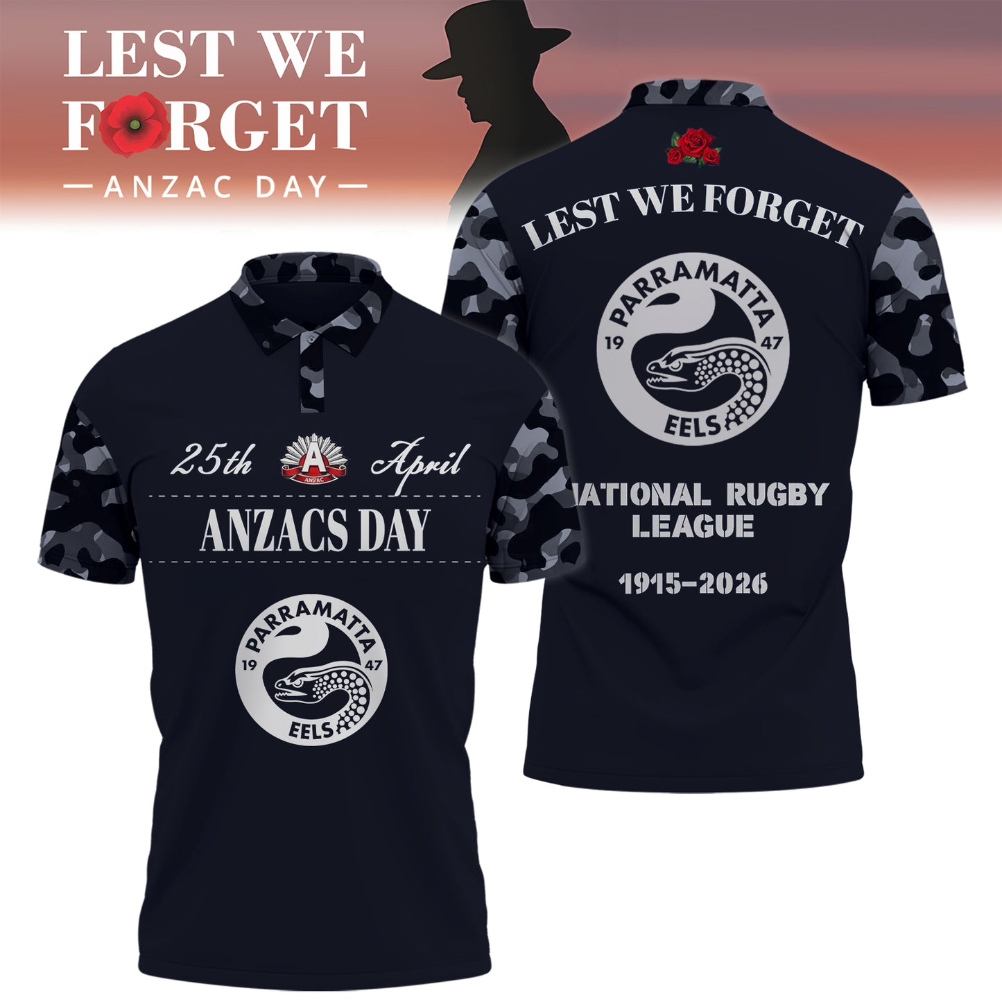 PE x NRL 2026 Anzac Day Polo Shirt DDT TTTZ
