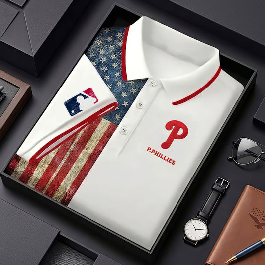 PHI x MLB US Flag Polo Shirt DDT TTTZ