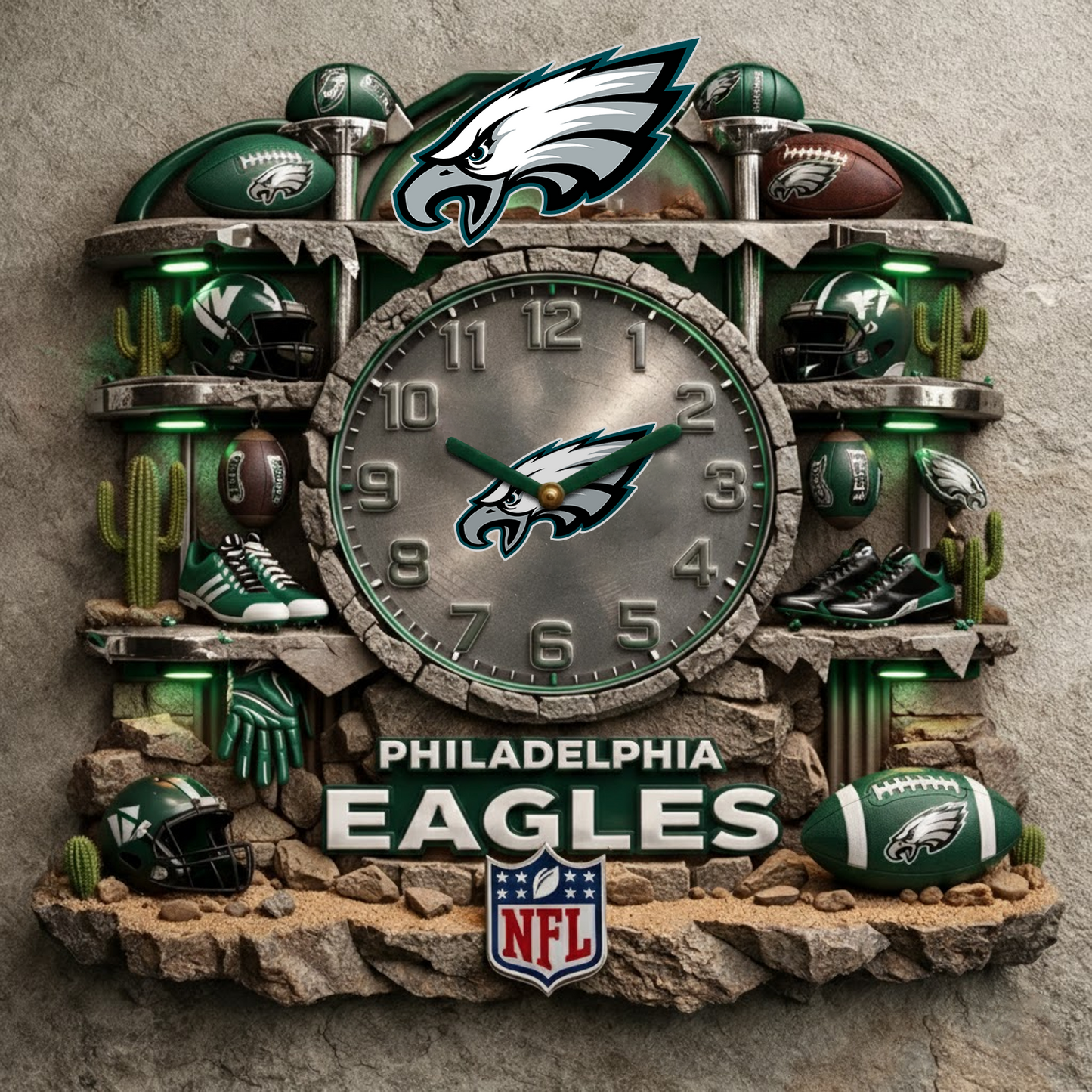 PHI X NFL Master Arena Clock NAK NHT