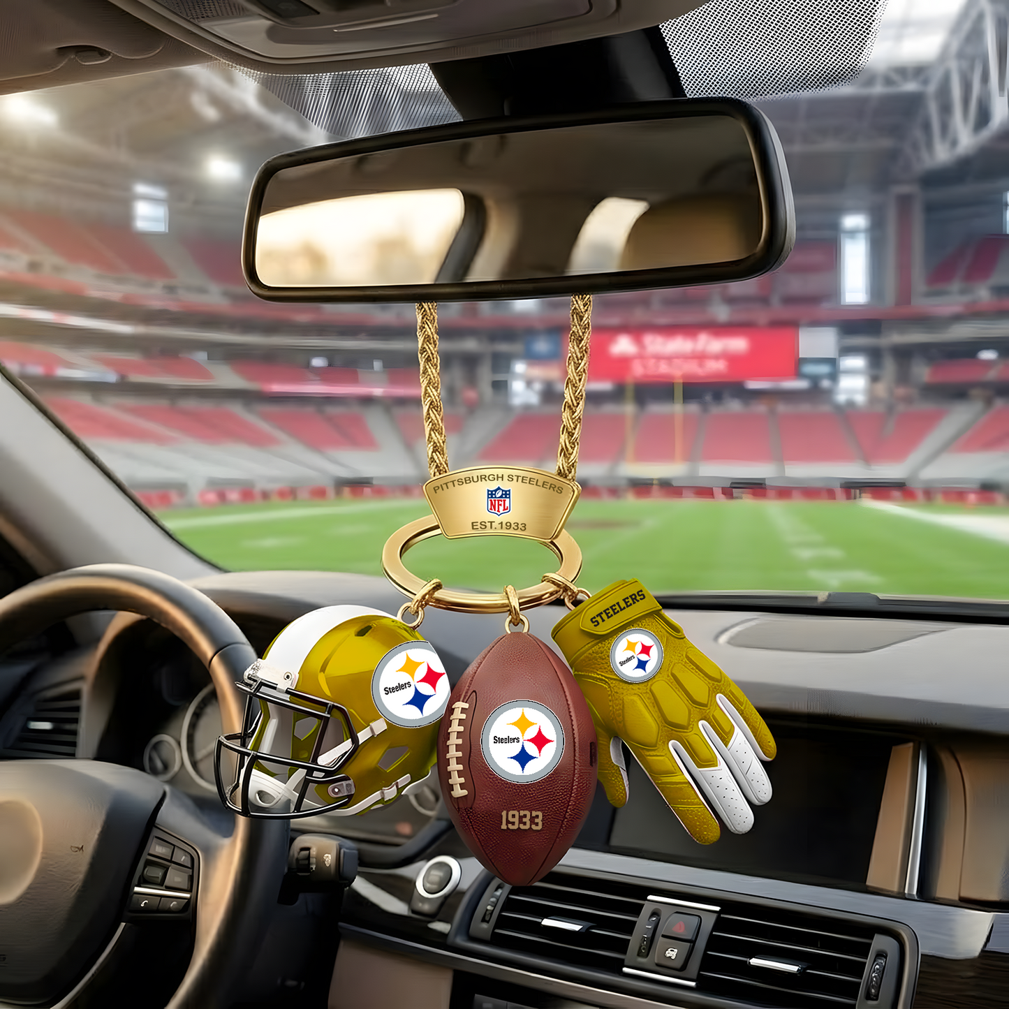 PIT X NFL Helmet and Football Car Ornament NAK NHT
