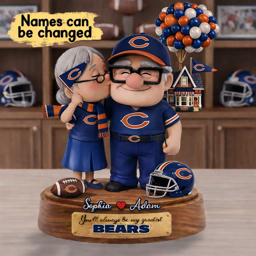 Premium NFL CHI x Ups Personalized Couple Name Acrylic Plaque V1 NMD CTKT