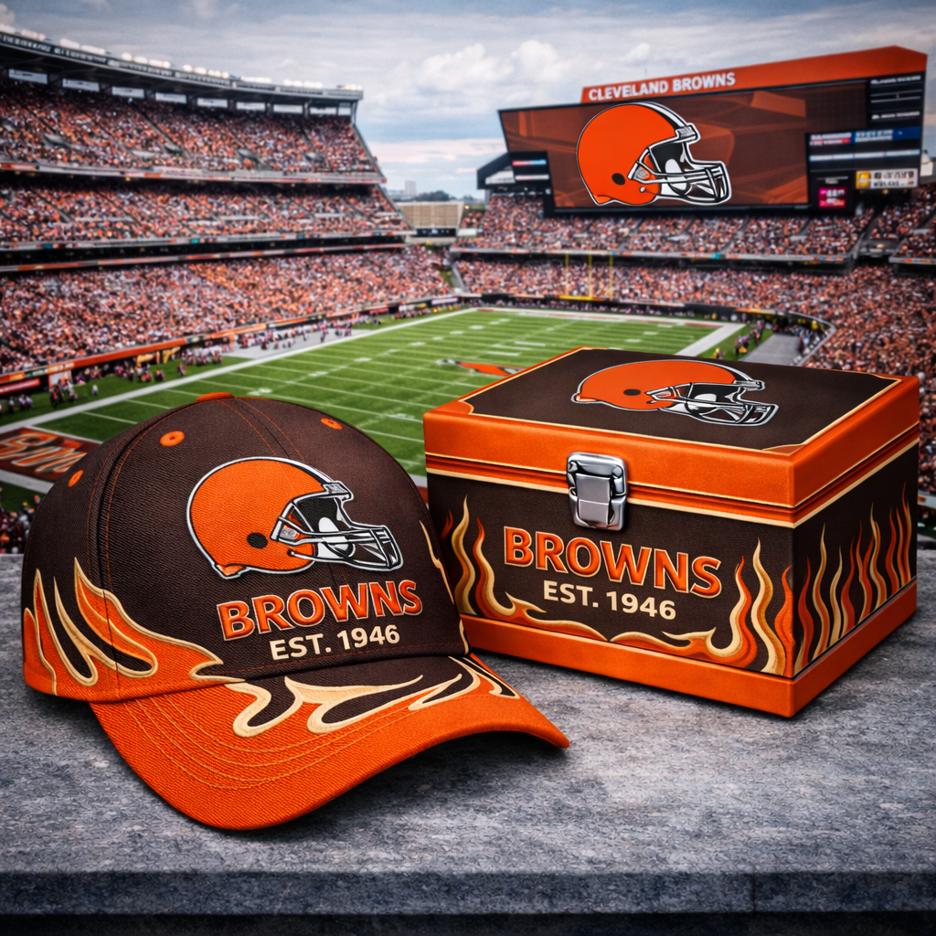 Premium NFL CLE Flame Heritage Vintage Cap V13 NMD CTKT