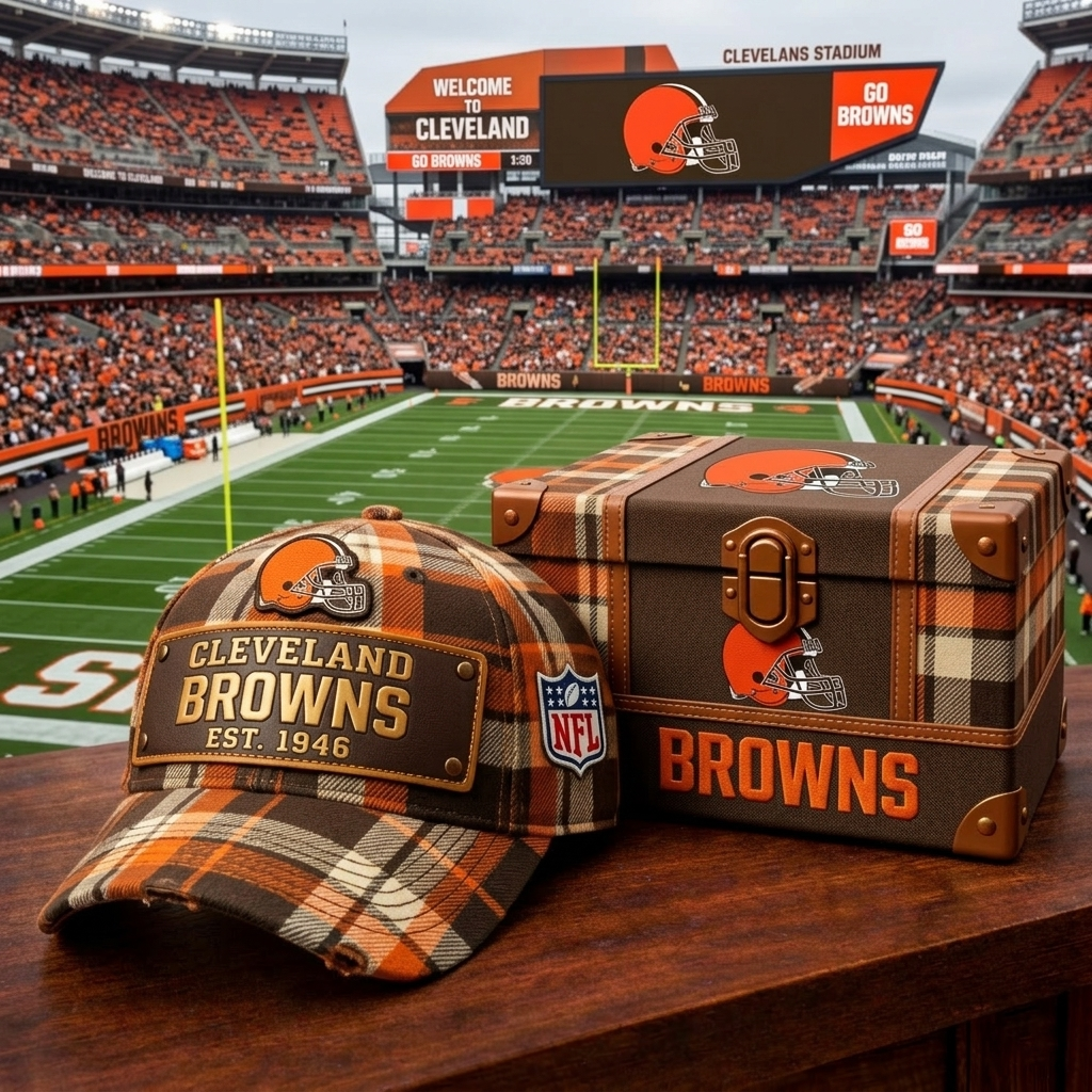 Premium NFL CLE Heritage Plaid Vintage Cap V14 NMD CTKT