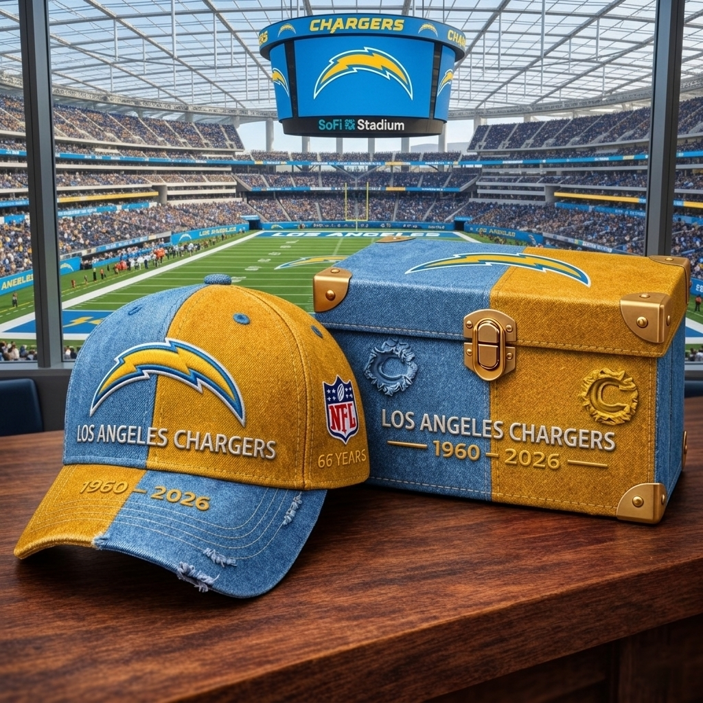 Premium NFL LAC Anniversary Vintage Two Tone Distressed Cap V11 NMD CTKT
