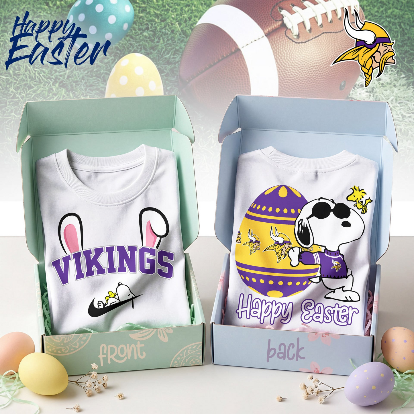 Premium NFL MIN Happy Snoopy Easter T-shirt V1 NMD TTV