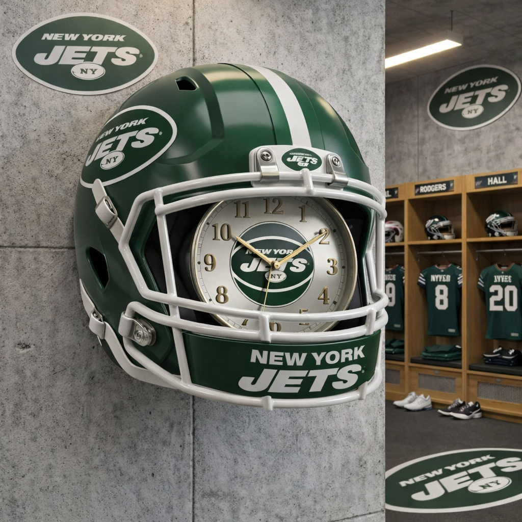 Premium NFL NYJ Helmet Wall Clock V2 NMD TTV