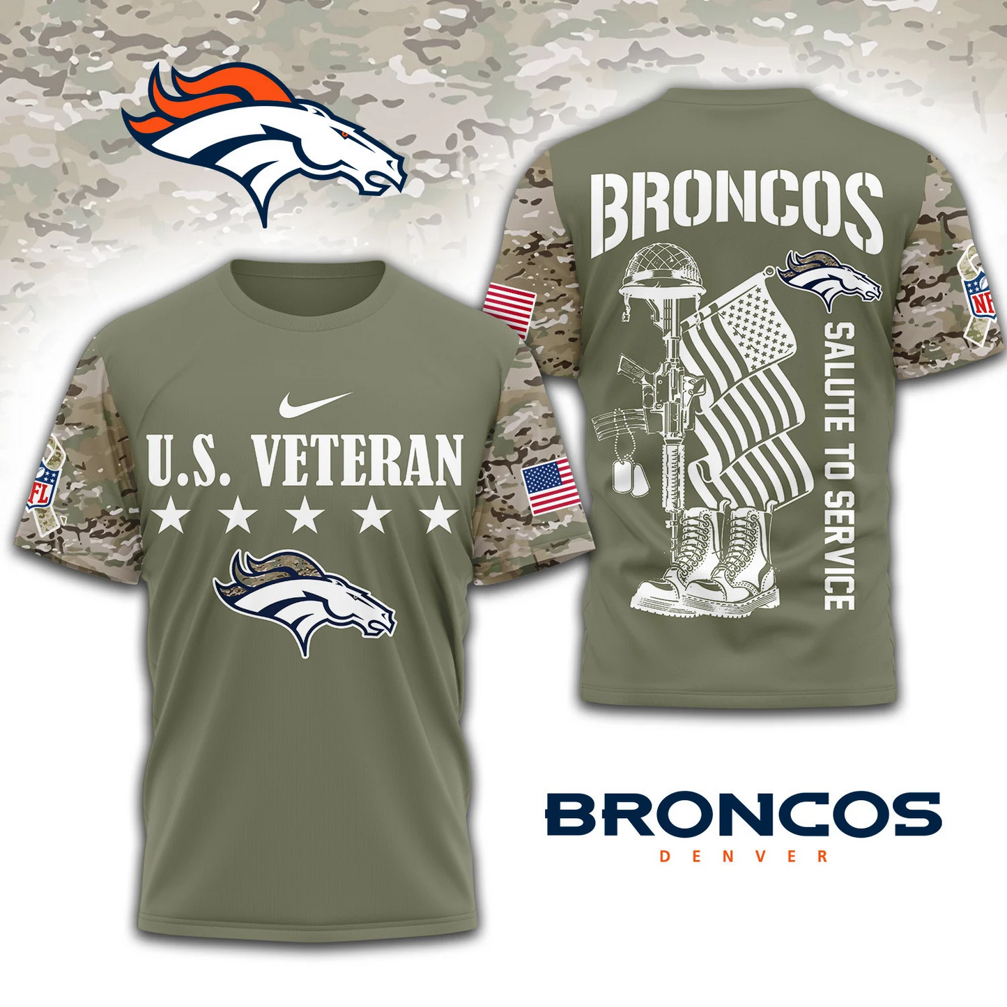 Premium NFL x DEN Salute To Service 3D Shirt DATND TANTD