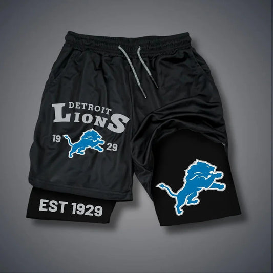 PREMIUM NFL X DET Multicolored Pure GYM Shorts NDT NHM