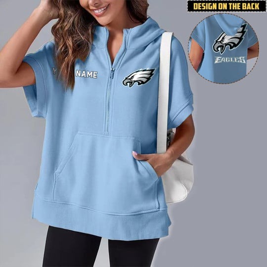 PREMIUM NFL X PE Short Sleeve Hooded Sweatshirt NDT LVH