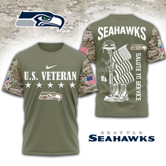 Premium NFL x SEA Salute To Service 3D Shirt DATND TANTD