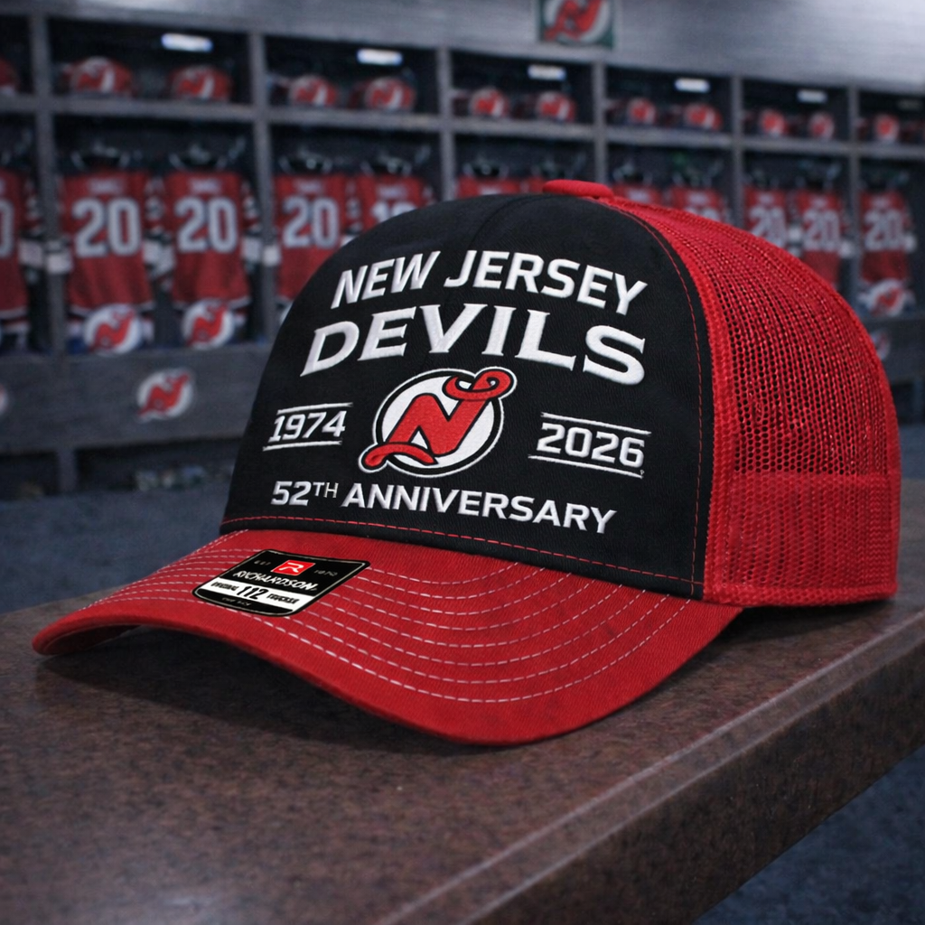 Premium NHL NJD Anniversary Trucker Hats V2 NMD CTKT